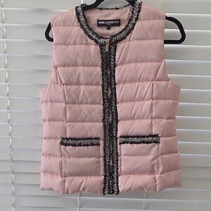 Karl Lagerfeld pink puffer vest